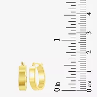 Womens 10K Gold 15mm Oval Hoop Earrings