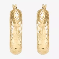 Womens 10K Gold 20mm Circle Round Hoop Earrings
