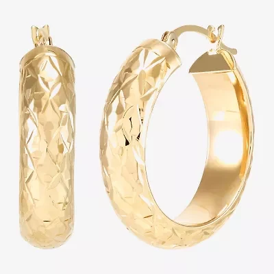 Womens 10K Gold 20mm Circle Round Hoop Earrings