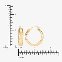 Womens 10K Gold 20mm Circle Round Hoop Earrings