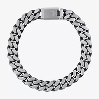 Bulova Mens Stainless Steel 8 1/2 Inch Solid Curb Chain Bracelet