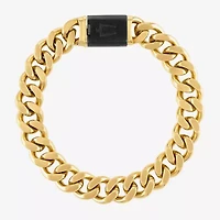 Bulova Mens Stainless Steel 8 1/2 Inch Solid Curb Chain Bracelet