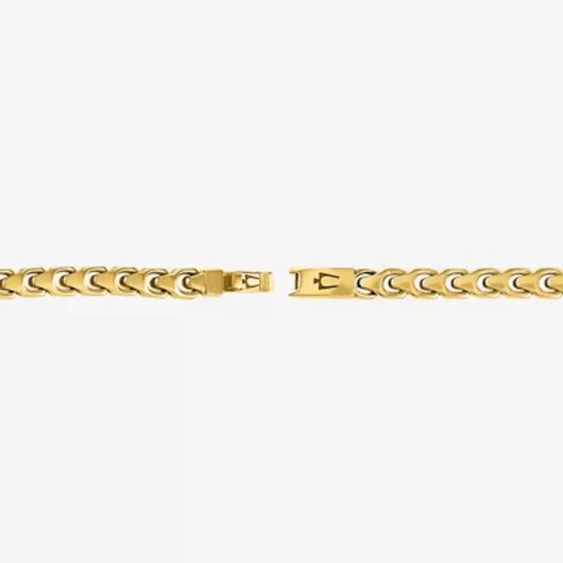 Bulova Mens Stainless Steel 8 Inch Solid Link Chain Bracelet