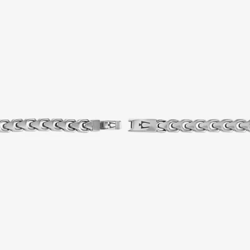 Bulova Mens Stainless Steel 8 Inch Solid Link Chain Bracelet