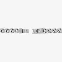 Bulova Mens Stainless Steel 8 1/2 Inch Solid Link Chain Bracelet