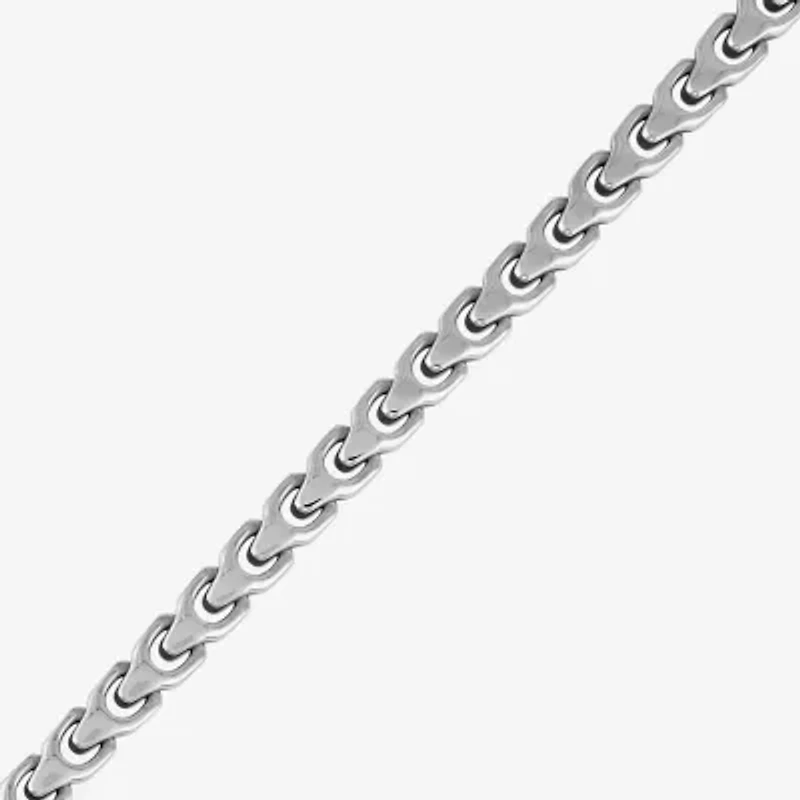 Bulova Mens Stainless Steel 8 1/2 Inch Solid Link Chain Bracelet