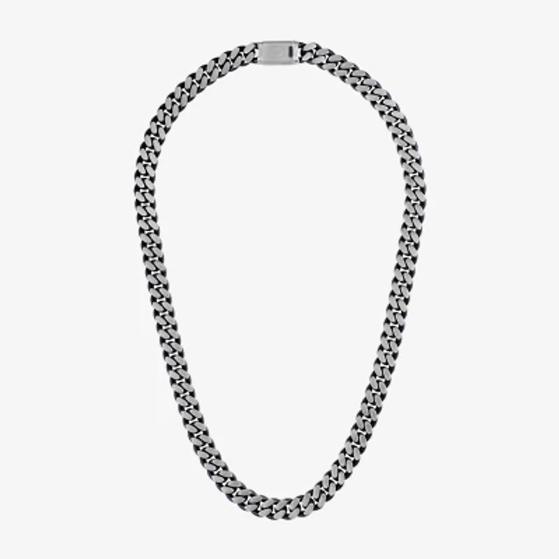 Bulova Mens Stainless Steel 24 Inch Curb Chain Necklace