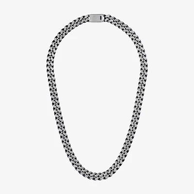 Bulova Mens Stainless Steel 24 Inch Curb Chain Necklace