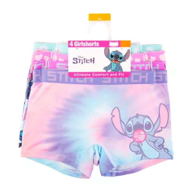 Little & Big Kid Girls Lilo Stitch 4 Pack Multi-Pack Boyshort Panty Gabp61007
