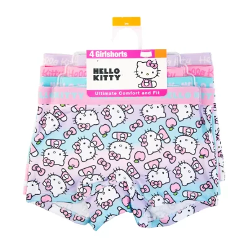 Little & Big Kid Girls Hello Kitty 4 Pack Multi-Pack Boyshort Panty Gabp4583