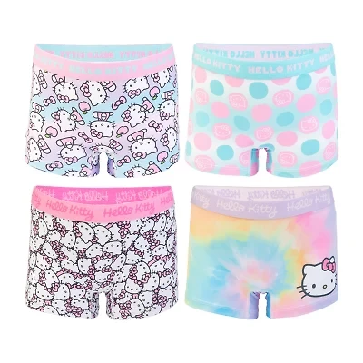 Little & Big Kid Girls Hello Kitty 4 Pack Multi-Pack Boyshort Panty Gabp4583