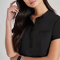 Barco Unify But163 Mission 1-Pocket Womens Henley Neck Short Sleeve Stretch Fabric Moisture Wicking Wrinkle Resistant Scrub Top
