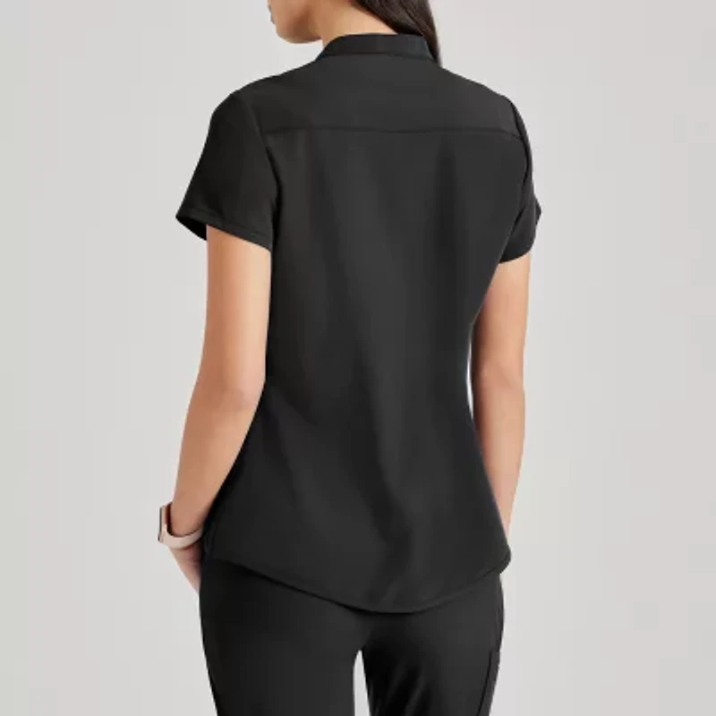 Barco Unify But163 Mission 1-Pocket Womens Plus Tall Henley Neck Short Sleeve Stretch Fabric Moisture Wicking Wrinkle Resistant Scrub Top