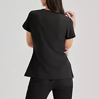 Barco Unify But167 Purpose 4-Pocket Womens V Neck Short Sleeve Stretch Fabric Moisture Wicking Wrinkle Resistant Scrub Top