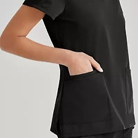 Barco Unify But167 Purpose 4-Pocket Womens V Neck Short Sleeve Stretch Fabric Moisture Wicking Wrinkle Resistant Scrub Top
