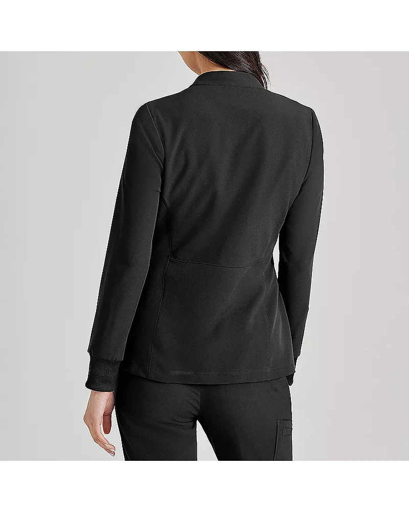 Barco Unify Buw884 Team 3- Pocket Funnel Collar Warm-Up Womens Stretch Fabric Moisture Wicking Wrinkle Resistant Scrub Jackets