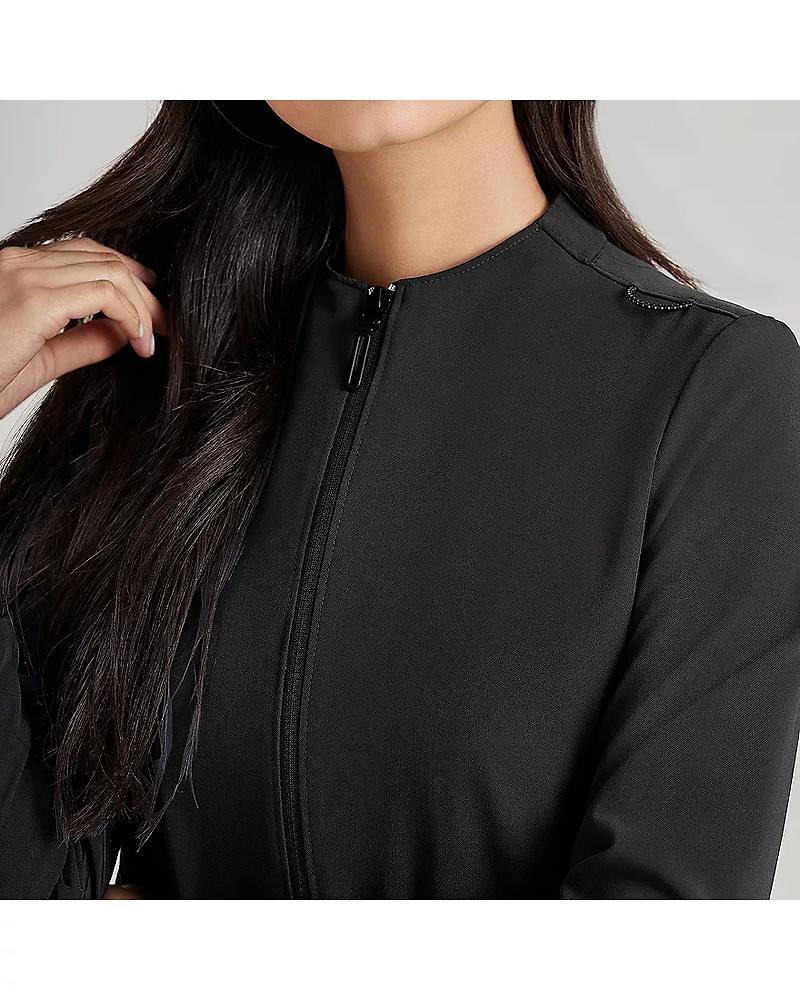 Barco Unify Buw884 Team 3- Pocket Funnel Collar Warm-Up Womens Stretch Fabric Moisture Wicking Wrinkle Resistant Scrub Jackets