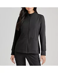 Barco Unify Buw884 Team 3- Pocket Funnel Collar Warm-Up Womens Stretch Fabric Moisture Wicking Wrinkle Resistant Scrub Jackets