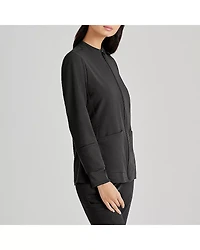 Barco Unify Buw884 Team 3- Pocket Funnel Collar Warm-Up Womens Stretch Fabric Moisture Wicking Wrinkle Resistant Scrub Jackets