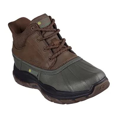 Skechers Hands Free Slip-Ins Mens John Deere Swamper Duck Waterproof Slip Resistant Flat Heel Rain Boots