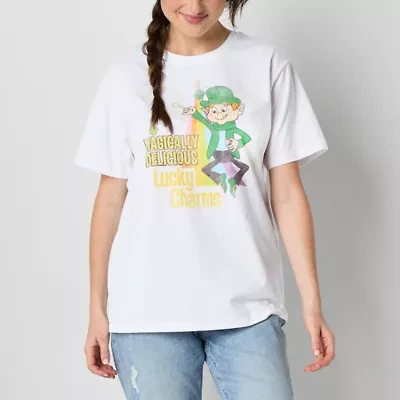 Grayson Threads, The Label Juniors Lucky Charms Boyfriend Womens Crew Neck Short Sleeve Graphic T-Shirt