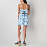 by&by Womens Juniors Sleeveless Floral Fit + Flare Dress