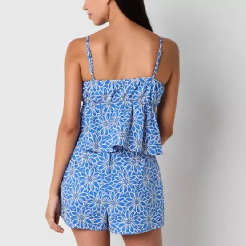 by&by Womens V Neck Sleeveless Juniors Tank Top