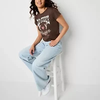 Arizona Womens Short Sleeve Juniors Graphic T-Shirt
