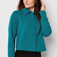 Liz Claiborne Womens Lightweight Cropped Jacket