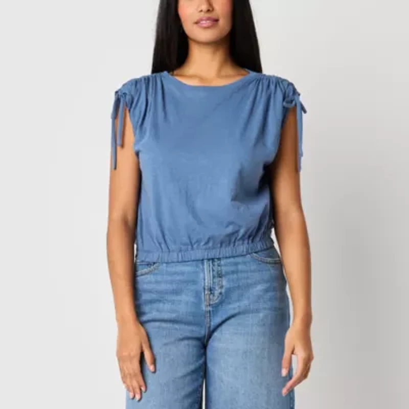 a.n.a Womens Round Neck Sleeveless T-Shirt