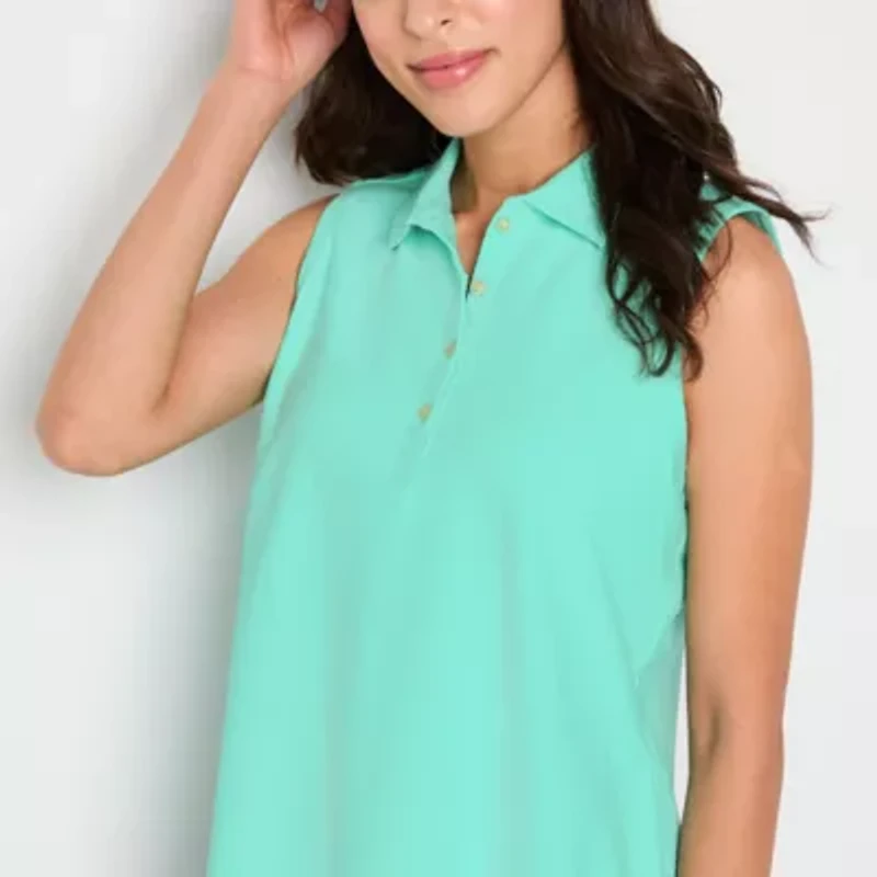 St. John's Bay Womens Sleeveless Polo Shirt