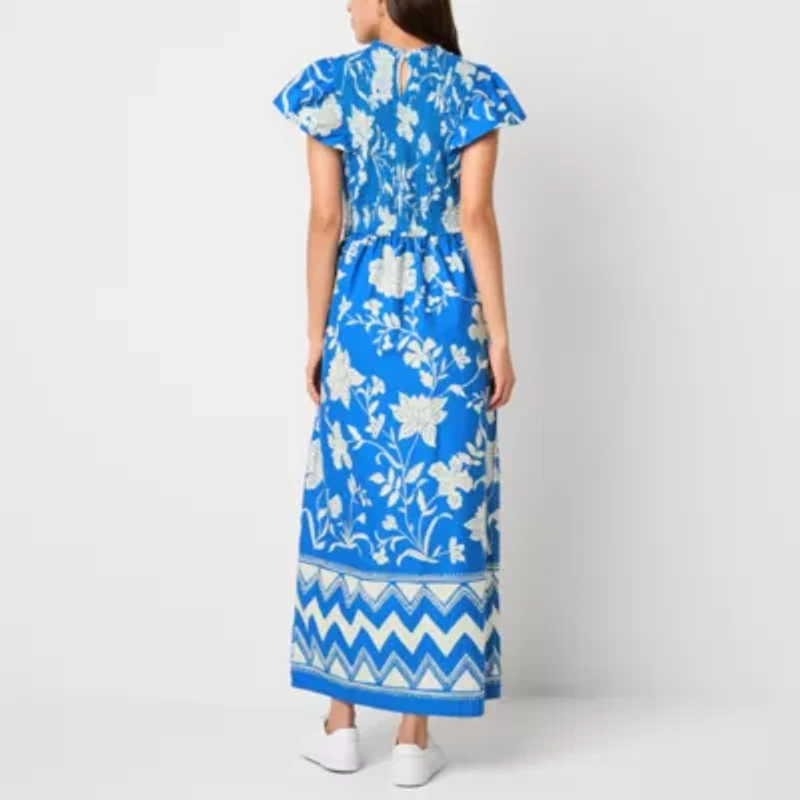 St. John's Bay Womens Short Sleeve Maxi Dress