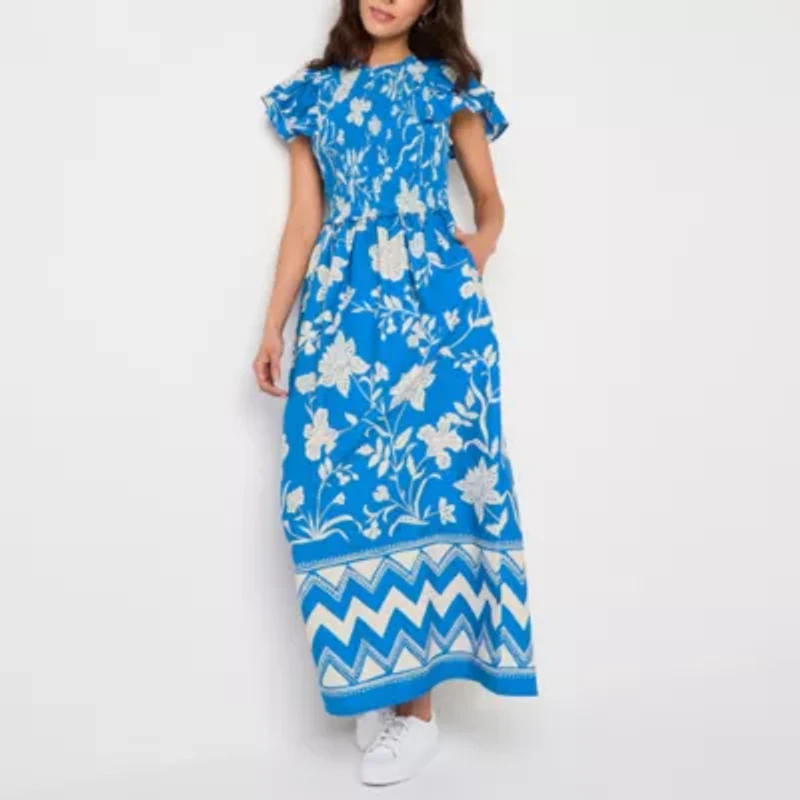 St. John's Bay Womens Short Sleeve Maxi Dress