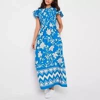 St. John's Bay Womens Short Sleeve Maxi Dress