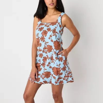 a.n.a Womens Sleeveless Floral A-Line Dress