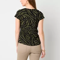 Liz Claiborne Womens V Neck Short Sleeve T-Shirt