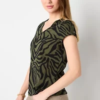 Liz Claiborne Womens V Neck Short Sleeve T-Shirt