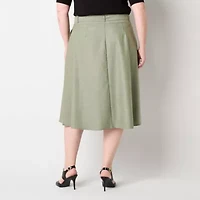 Liz Claiborne Womens Belted Plus Wrap Skirt