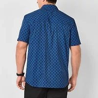 Stylus Mens Short Sleeve Fitted Classic Fit Big and Tall Button-Down Shirt