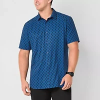 Stylus Mens Short Sleeve Fitted Classic Fit Big and Tall Button-Down Shirt