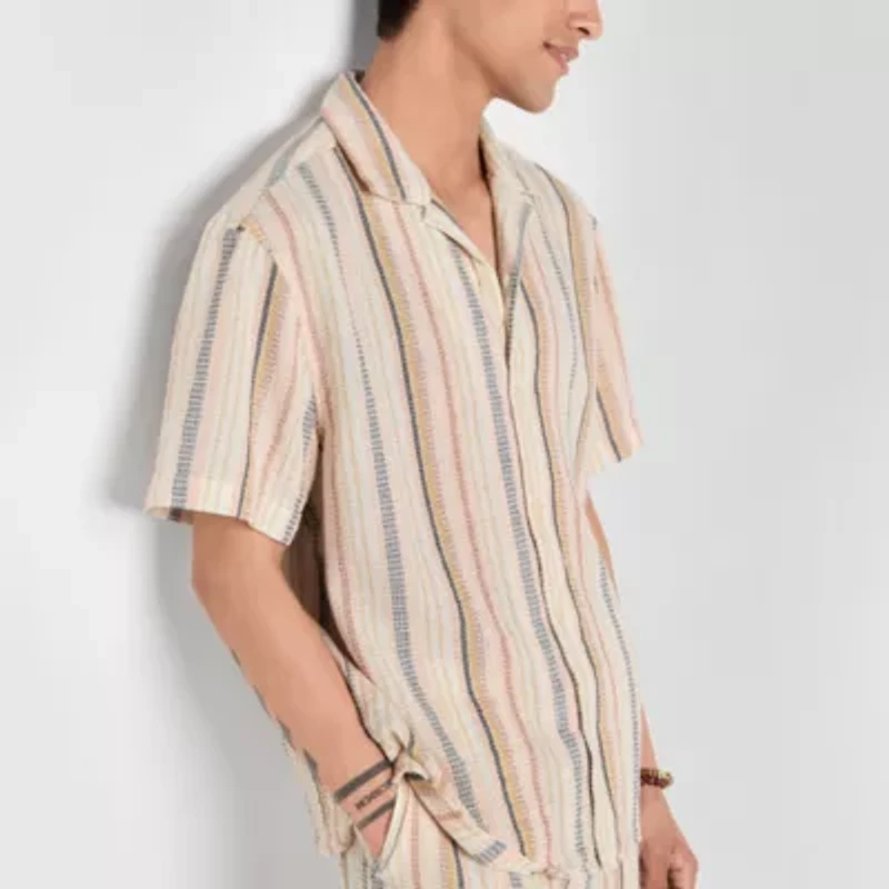 Arizona Mens Short Sleeve Button-Down Shirt