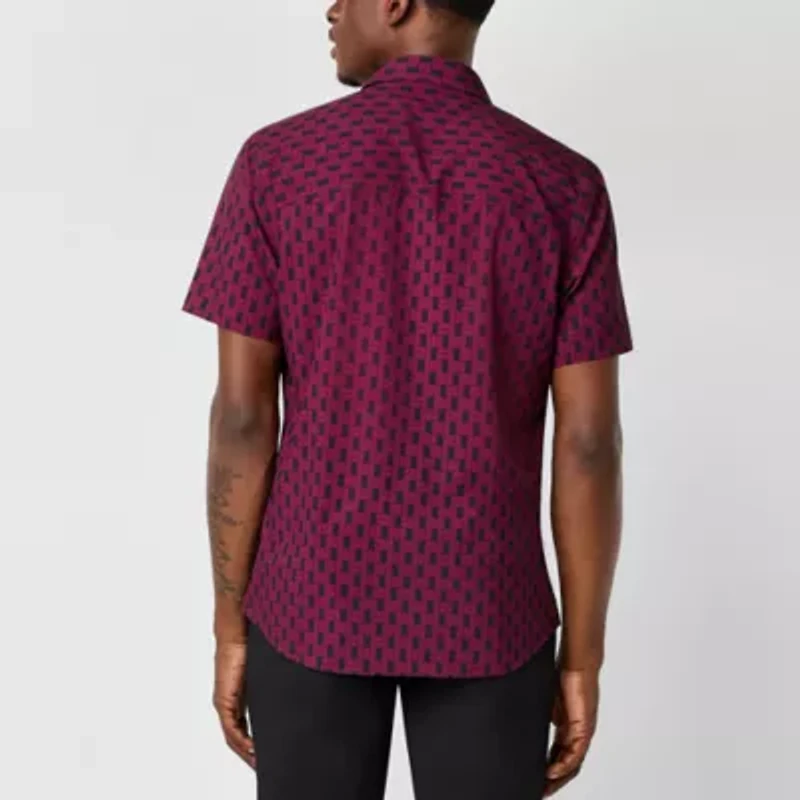 Stylus Mens Short Sleeve Regular Fit Button-Down Shirt