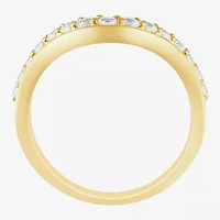 I / Si2) Womens 1/2 CT. T.W. Lab Grown White Diamond 10K Gold Round Wedding Ring Enhancer