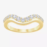 I / Si2) Womens 1/2 CT. T.W. Lab Grown White Diamond 10K Gold Round Wedding Ring Enhancer