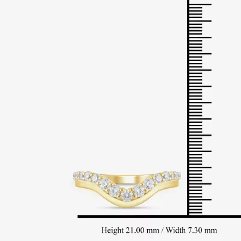 I / Si2) Womens 1/2 CT. T.W. Lab Grown White Diamond 10K Gold Round Wedding Ring Enhancer