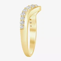 I / Si2) Womens 1/2 CT. T.W. Lab Grown White Diamond 10K Gold Round Wedding Ring Enhancer