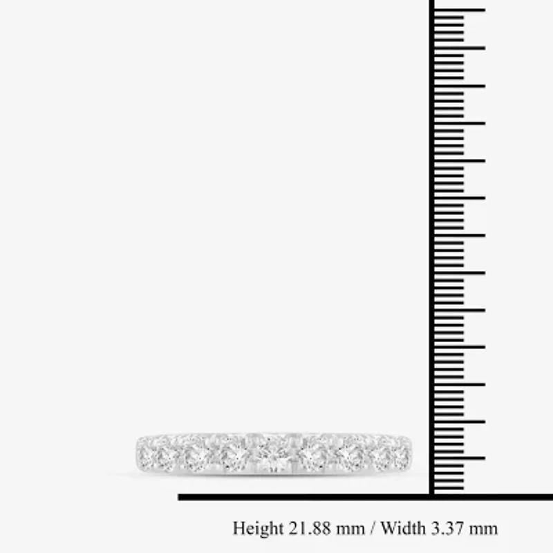 (I/Si2) Womens 2MM 1 CT. T.W. Lab Grown White Diamond Platinum Wedding Band