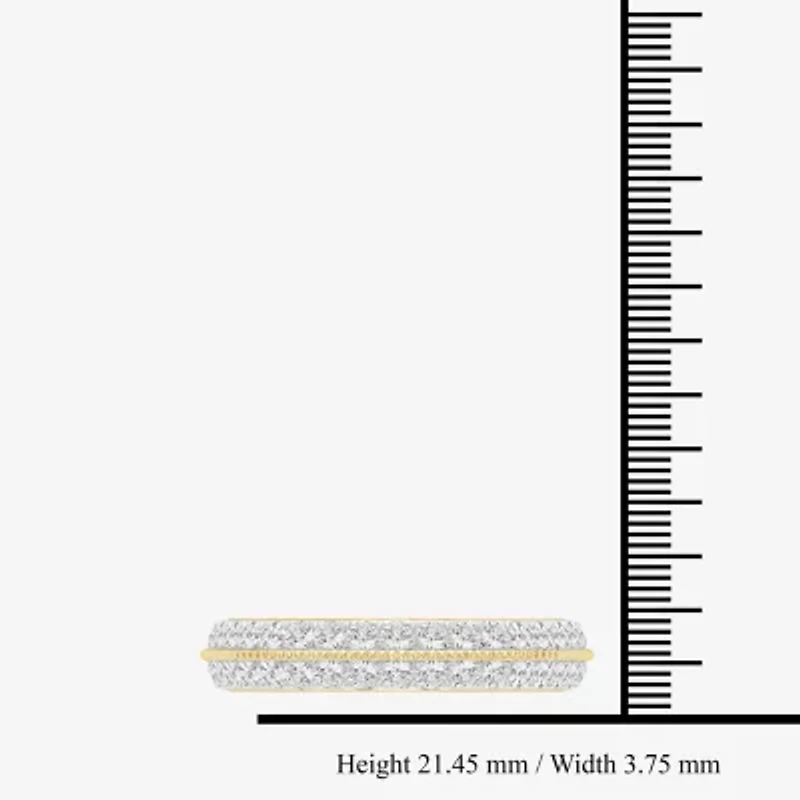 (I / Si2) Womens 3MM 1 CT. T.W. Lab Grown White Diamond 10K Gold Round Wedding Band