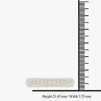 (I / Si2) Womens 3MM 1 CT. T.W. Lab Grown White Diamond 10K Gold Round Wedding Band