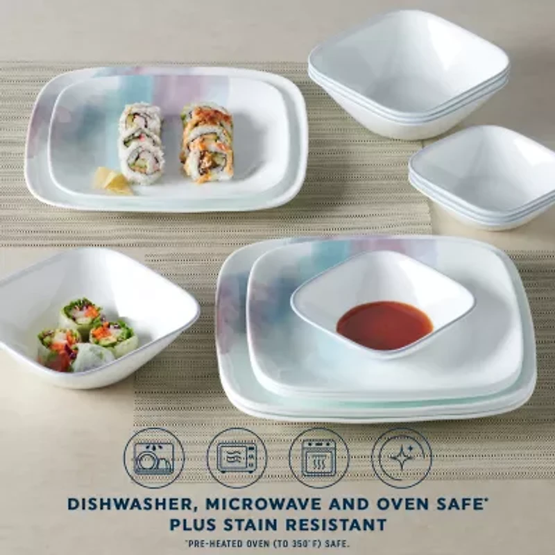 Corelle Aquarello 16-pc. Glass Dinnerware Set